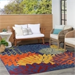 Pemberly Row 9' x 12' Navy Multicolor Fabric Outdoor Area Rug (9' x 12')