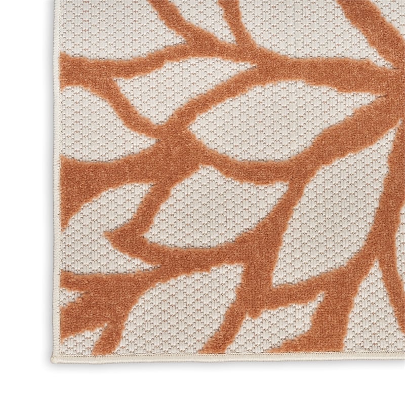 Pemberly Row 9' x 12' Ivory Multicolor Fabric Outdoor Area Rug (9' x 12')