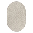 Pemberly Row Contemporary 3' x 5' Oval Ivory Silver Fabric Modern Rug
