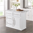 Pemberly Row Modern / Contemporary Wood MDF Kitchen Island in White