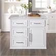 Pemberly Row Modern / Contemporary Wood MDF Kitchen Island in White