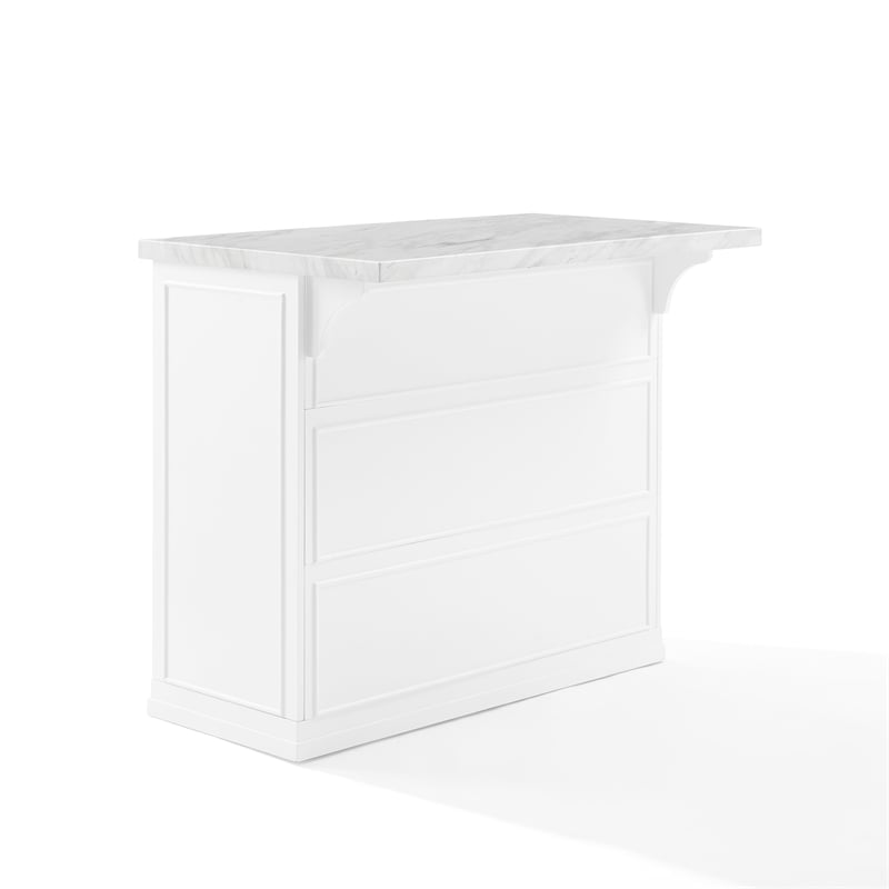 Pemberly Row Modern / Contemporary Wood MDF Kitchen Island in White