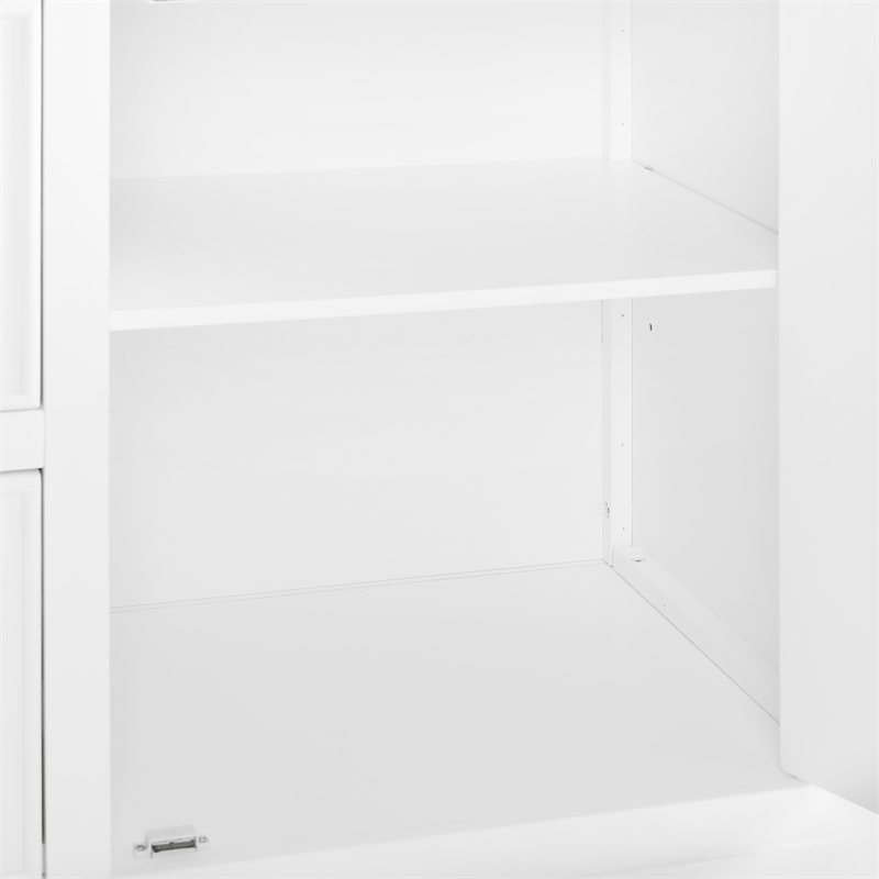 Pemberly Row Modern / Contemporary Wood MDF Kitchen Island in White