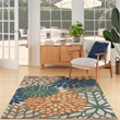 Pemberly Row 4' x 6' Blue Green Fabric Tropical Area Rug (4' x 6')