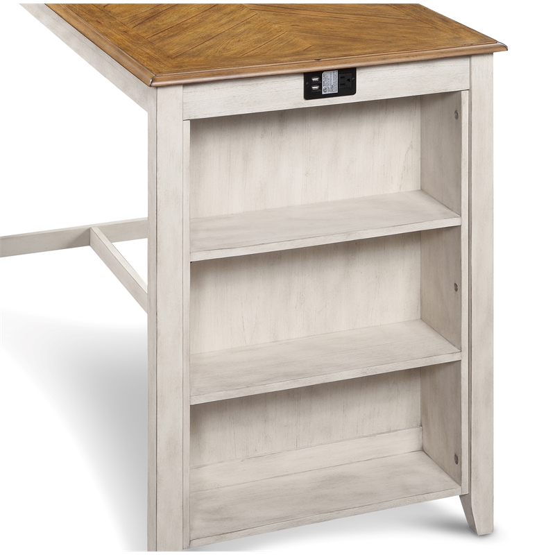 Pemberly Row 5-Piece Wood & Fabric Counter Set in Beige/Brown