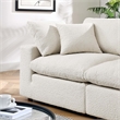 Pemberly Row Down Filled Overstuffed Boucle Fabric Loveseat in Ivory