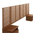 Pemberly Row Modern Wood King Headboard and Nightstands in Walnut