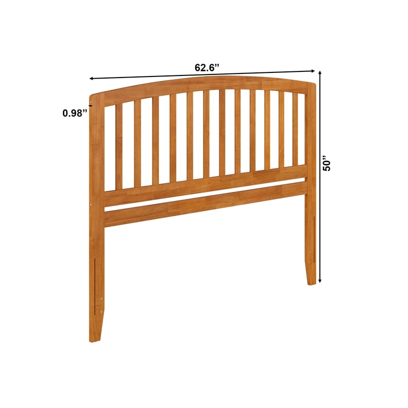 Pemberly Row Richmond Queen Wood Headboard in Light Toffee