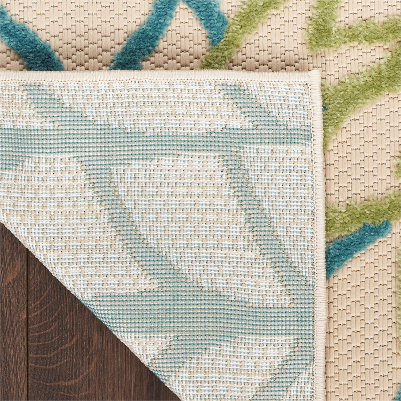 Pemberly Row 6' Runner Green Multicolor Fabric Tropical Area Rug (6' Runner)