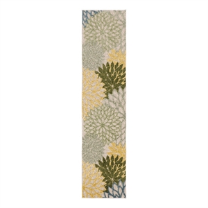 Pemberly Row 6' Runner Green Multicolor Fabric Tropical Area Rug (6' Runner)
