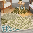 Pemberly Row 5' x 8' Green Multicolor Fabric Tropical Area Rug (5' x 8')