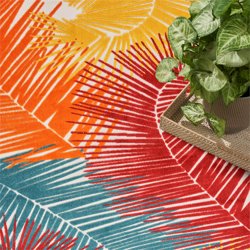 Pemberly Row Contemporary 8' x 10' Fabric Multicolor Area Rug