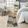 Pemberly Row 6' Runner Blue Green Fabric Tropical Area Rug (6' Runner)