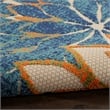 Pemberly Row 8' Runner Blue Green Fabric Tropical Area Rug (8' Runner)