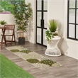 Pemberly Row 8' Runner Ivory Green Fabric Tropical Area Rug (8' Runner)