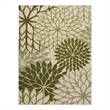 Pemberly Row 6' x 9' Ivory Green Fabric Tropical Area Rug (6' x 9')