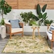 Pemberly Row 6' x 9' Ivory Green Fabric Outdoor Area Rug (6' x 9')