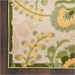 Pemberly Row 6' x 9' Ivory Green Fabric Outdoor Area Rug (6' x 9')