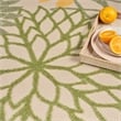 Pemberly Row 10' x 14' Green Multicolor Fabric Tropical Area Rug (10' x 14')