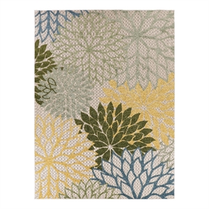 Pemberly Row 12' x 15' Green Multicolor Fabric Tropical Area Rug (12' x 15')