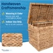 Pemberly Row Storage Trunk Farmhouse Style Large Deep Woven Natural Wicker Chest