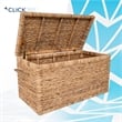 Pemberly Row Storage Trunk Farmhouse Style Large Deep Woven Natural Wicker Chest