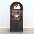 Pemberly Row Contemporary Wood Arched Display Cabinet with Doors