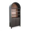 Pemberly Row Contemporary Wood Arched Display Cabinet with Doors