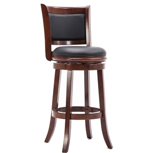 Pemberly Row Contemporary Bar Height Swivel Bar Stool-Cherry