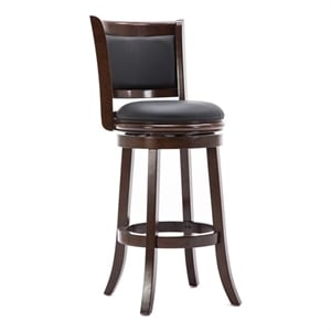 Pemberly Row Modern / Contemporary Wood Swivel Bar Stool-Cappuccino