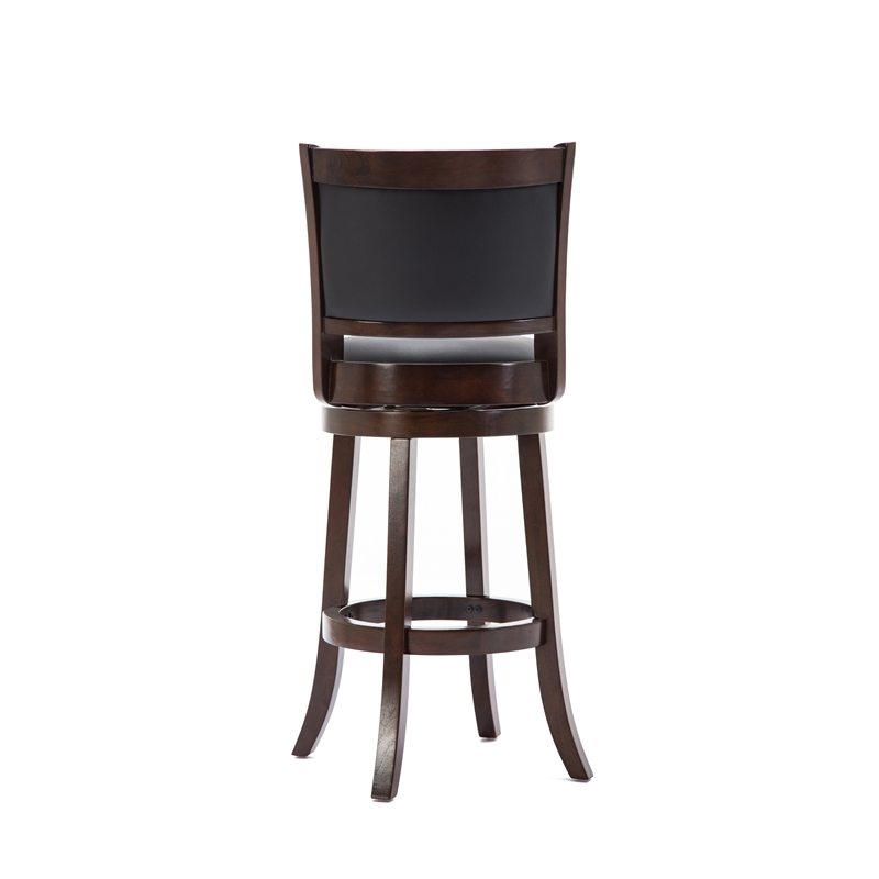 Pemberly Row Modern / Contemporary Wood Swivel Bar Stool-Cappuccino