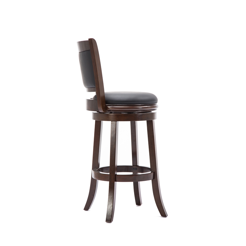 Pemberly Row Modern / Contemporary Wood Swivel Bar Stool-Cappuccino