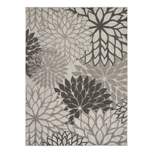 Pemberly Row Contemporary Fabric 9' x 12' Silver Grey Area Rug