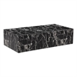 Pemberly Row Contemporary Engineered Wood Coffee Table in Faux Black Marble
