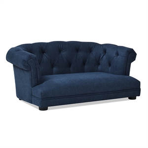 Pemberly Row 36.5&quot Chesterfield Dog Sofa Bed Medium Pacific Blue