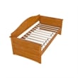 Pemberly Row Mid-Century Solid Wood Twin Daybed with Back Board in Light Toffee