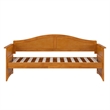 Pemberly Row Mid-Century Solid Wood Twin Daybed with Back Board in Light Toffee