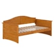 Pemberly Row Mid-Century Solid Wood Twin Daybed with Back Board in Light Toffee