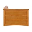 Pemberly Row Mid-Century Solid Wood Twin Daybed with Back Board in Light Toffee