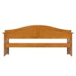 Pemberly Row Mid-Century Solid Wood Twin Daybed with Back Board in Light Toffee