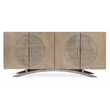 Pemberly Row Contemporary Four Door Entertainment Console in Gold Wood