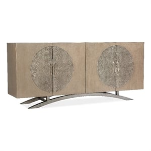 Pemberly Row Contemporary Four Door Entertainment Console in Gold Wood