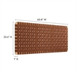 Pemberly Row Weave Wall-Mount Vegan Leather Queen Headboard in Natural Brown