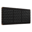 Pemberly Row Weave Wall-Mount Vegan Leather Queen Headboard in Walnut Black