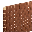 Pemberly Row Weave Wall-Mount Vegan Leather King Headboard in Natural Brown