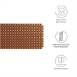 Pemberly Row Weave Wall-Mount Vegan Leather King Headboard in Natural Brown
