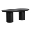 Pemberly Row Contemporary Dining Table Black Stone Dining Tables