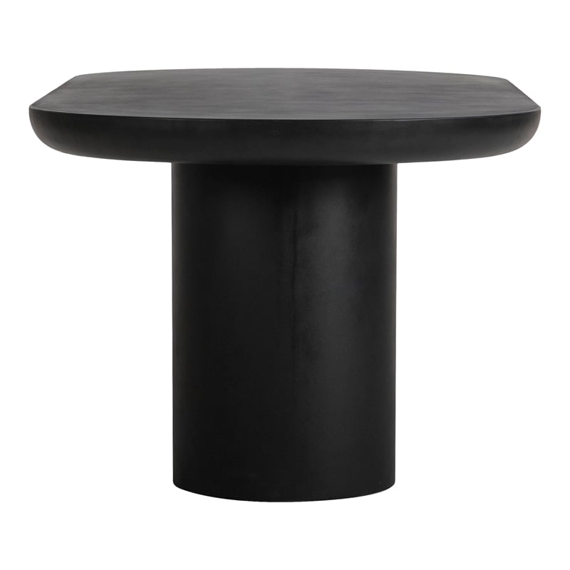 Pemberly Row Contemporary Dining Table Black Stone Dining Tables