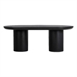 Pemberly Row Contemporary Dining Table Black Stone Dining Tables