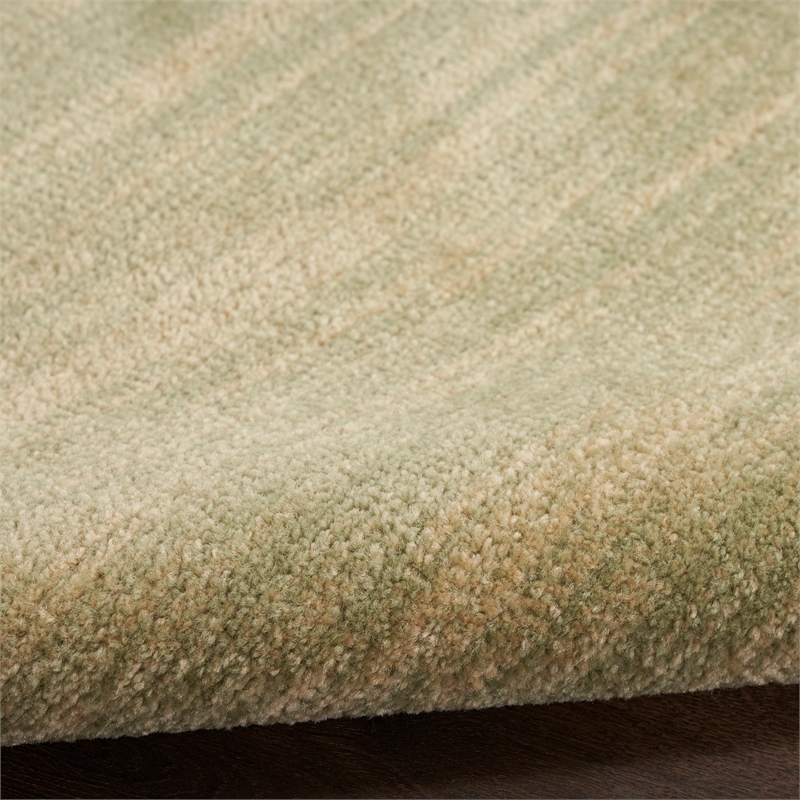 Pemberly Row Contemporary 6' Runner Green Gold Fabric Area Rug